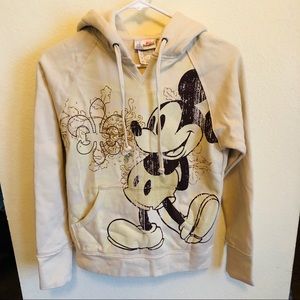 Disney Mickey Mouse Cream Hoodie size SMALL
